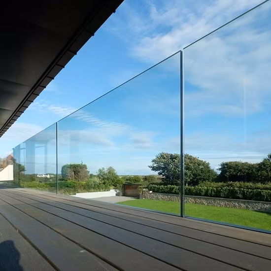 Frameless Glass Railing System with Anodizing Aluminum U Channel