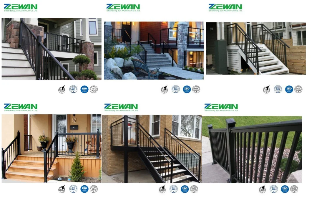 Aluminium Railing Outdoor Stair Aluminium Balustrades Railing for Outdoor Staircase