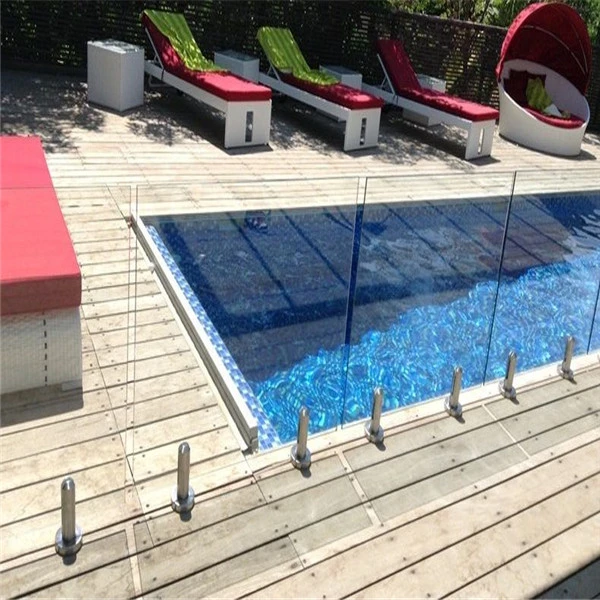 Swimming Pool Spigot Glass Fence Frameless Glass Railing