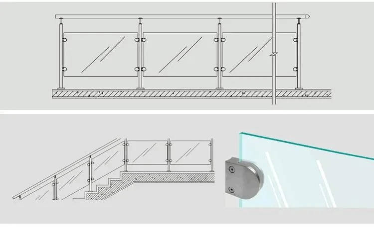 Stainless Steel Glass Clamp Connector Glass Balustrade Balcony Railing Fitting