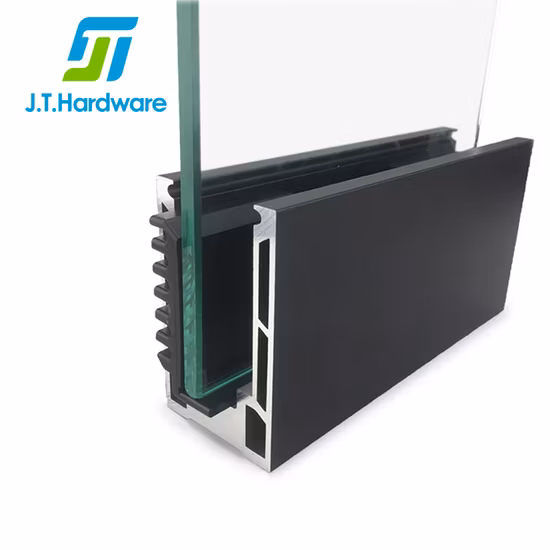 Garde-corps d'escalier en verre de bride de canal en U de profil sans cadre de balustrades en verre en aluminium