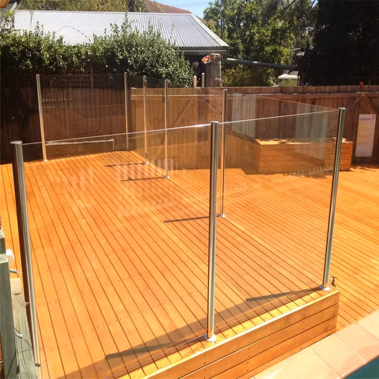 Garde-corps de panneau de clôture en verre trempé de piscine sans cadre en acier inoxydable